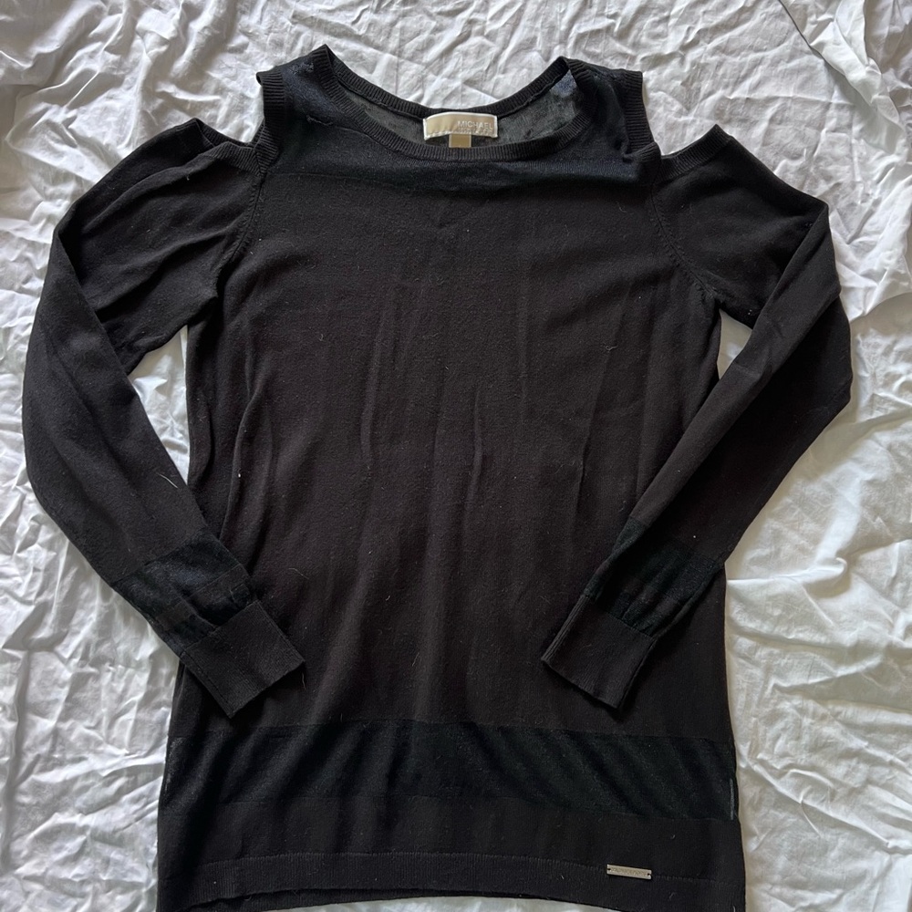 MICHAEL Michael Kors Black Off-the-Shoulder Sweater
